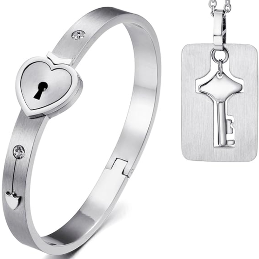 Pulsera de Pareja con Llave Y Cierre Especial