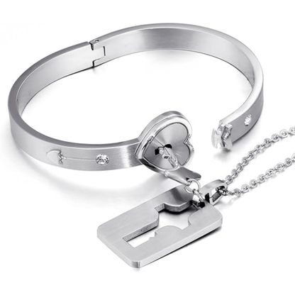 Pulsera de Pareja con Llave Y Cierre Especial